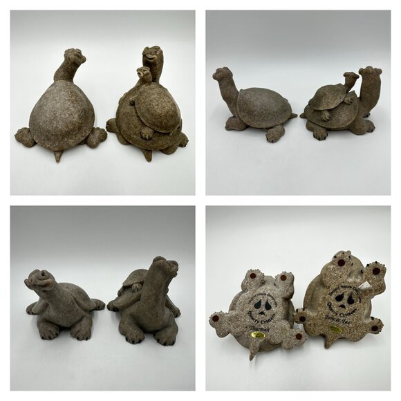11 pc Vintage Quarry Critters Turtle / Tortoise Figures by Second Nature Design - Picture 3 of 12